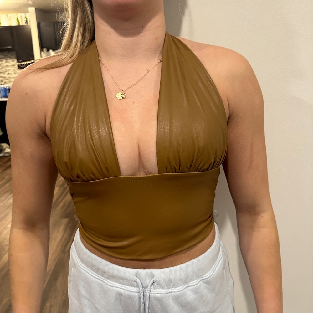 Madida NYLA top Faux Leather Size Medium